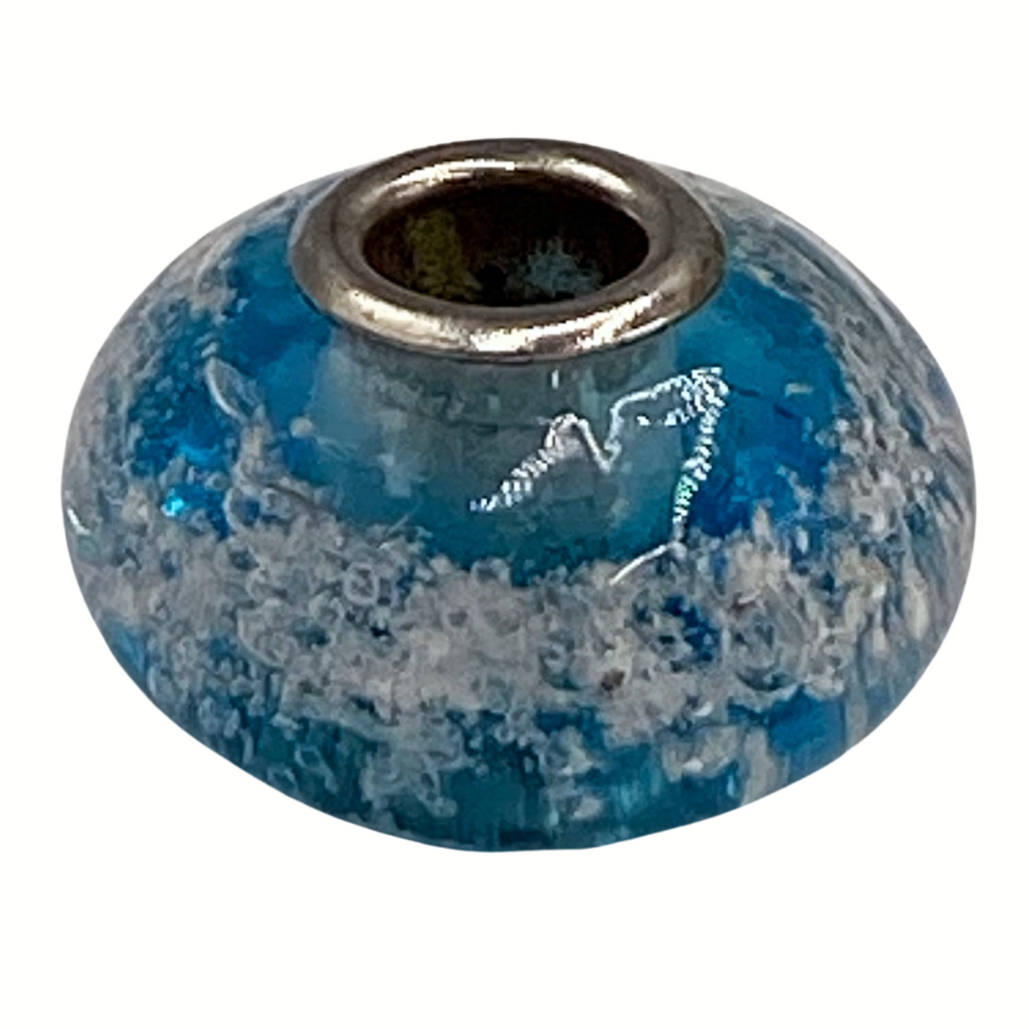 Remembrance Glass Rubber Necklace with Big Hole Donut Bead