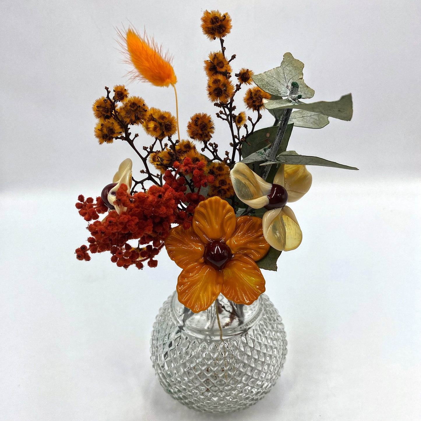 Phoenix Rising Glass and Dried Flower Vase