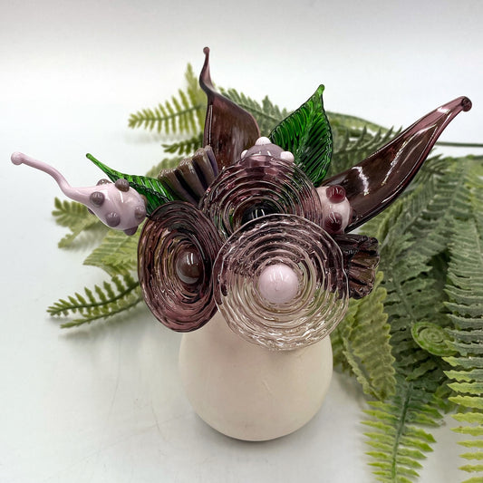 Amethyst Anthem Glass Flower Bouquet