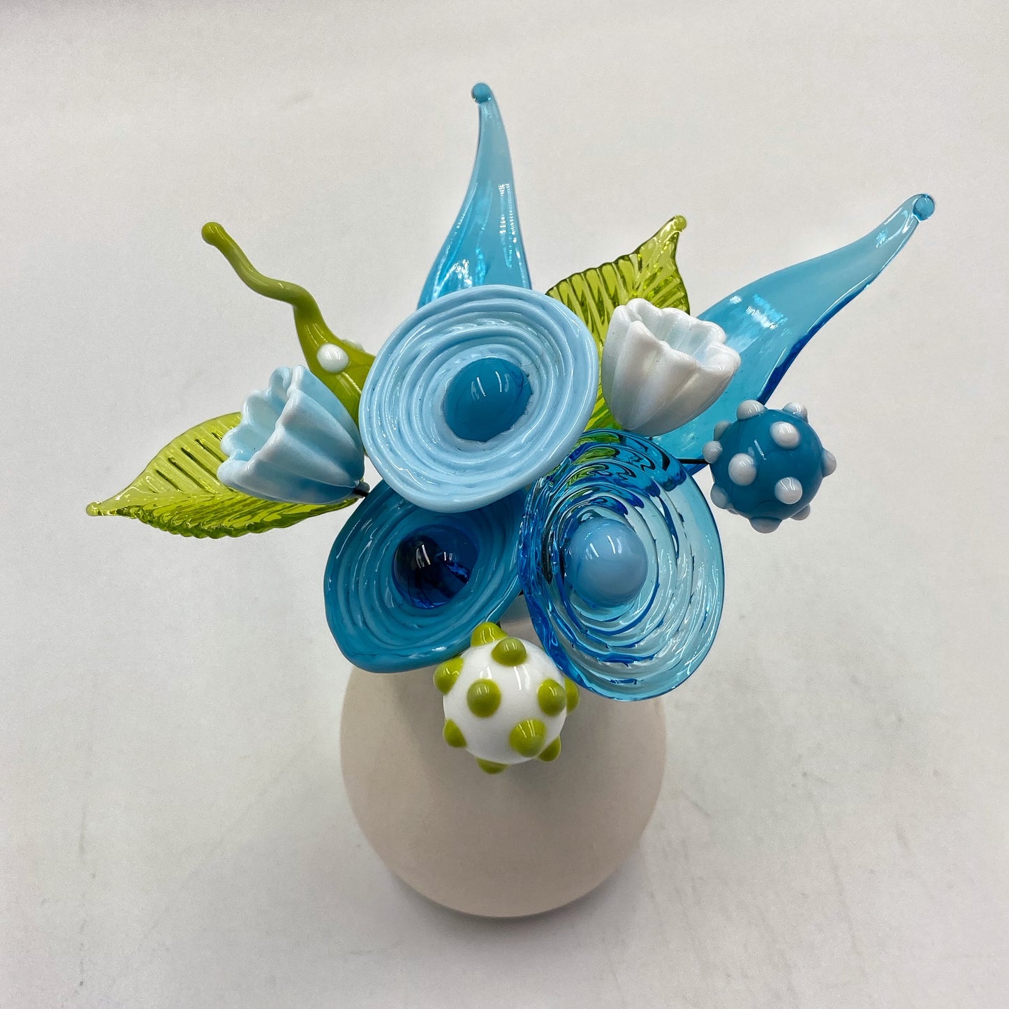 Aqua Breeze Glass Flower Bouquet