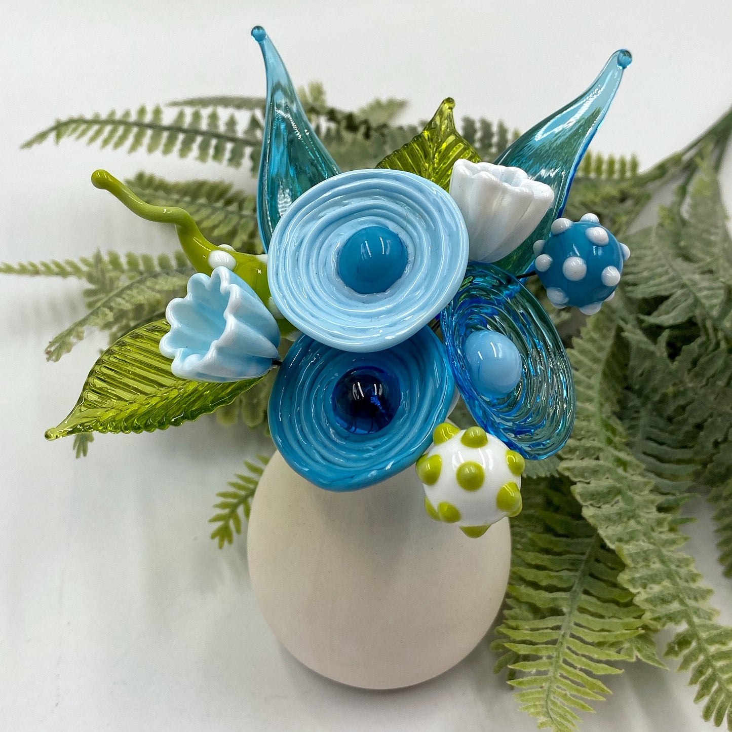 Aqua Breeze Glass Flower Bouquet