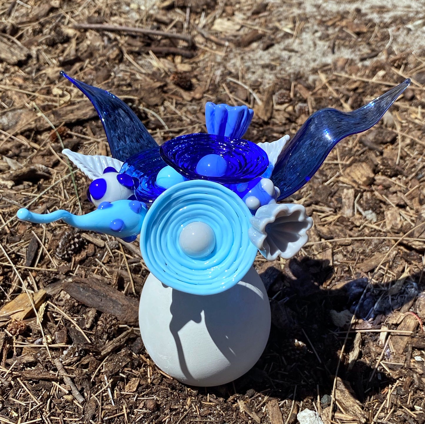 Blue Jeans Glass Flower Bouquet