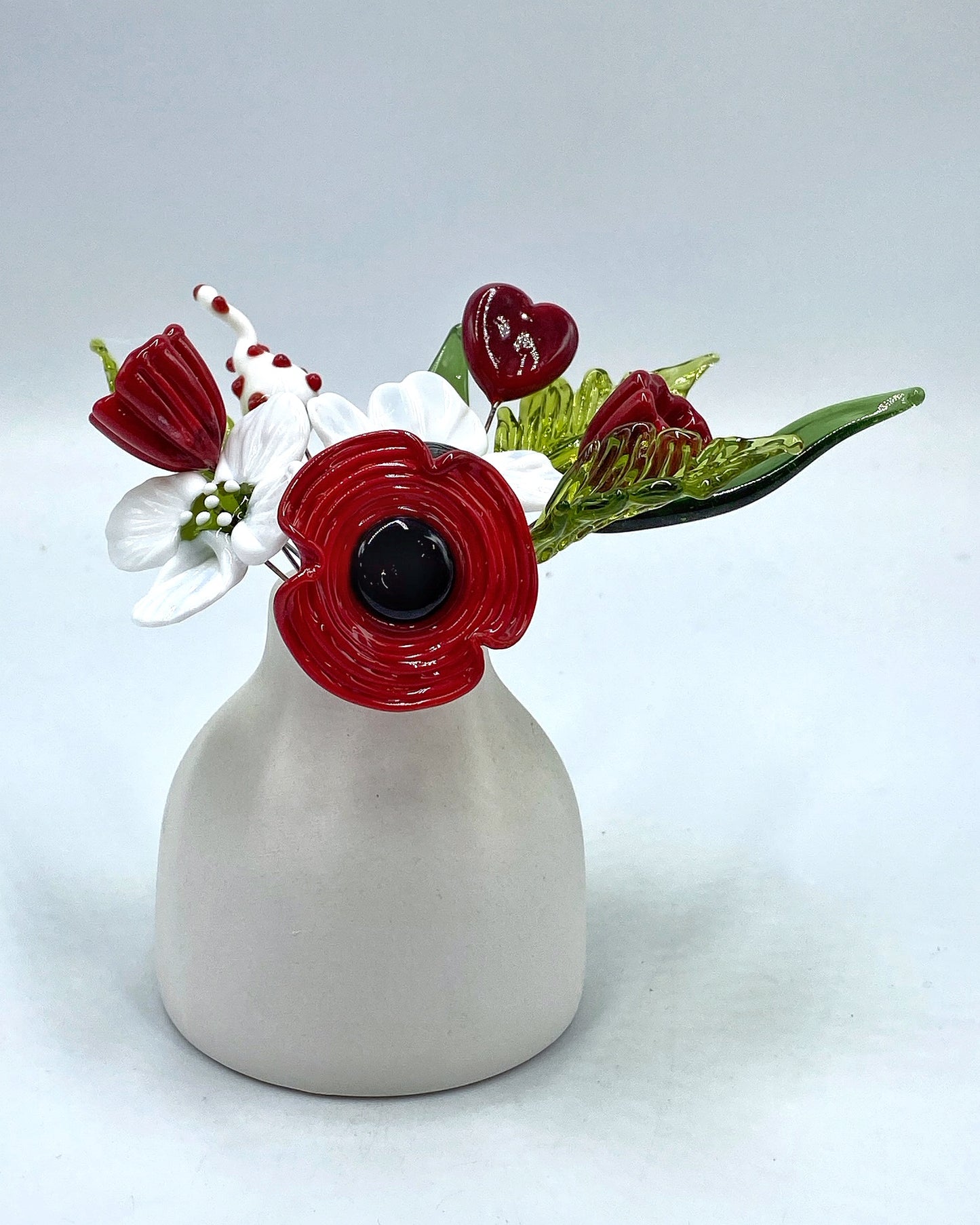 Flaming Heart Valentine Flower Bouquet