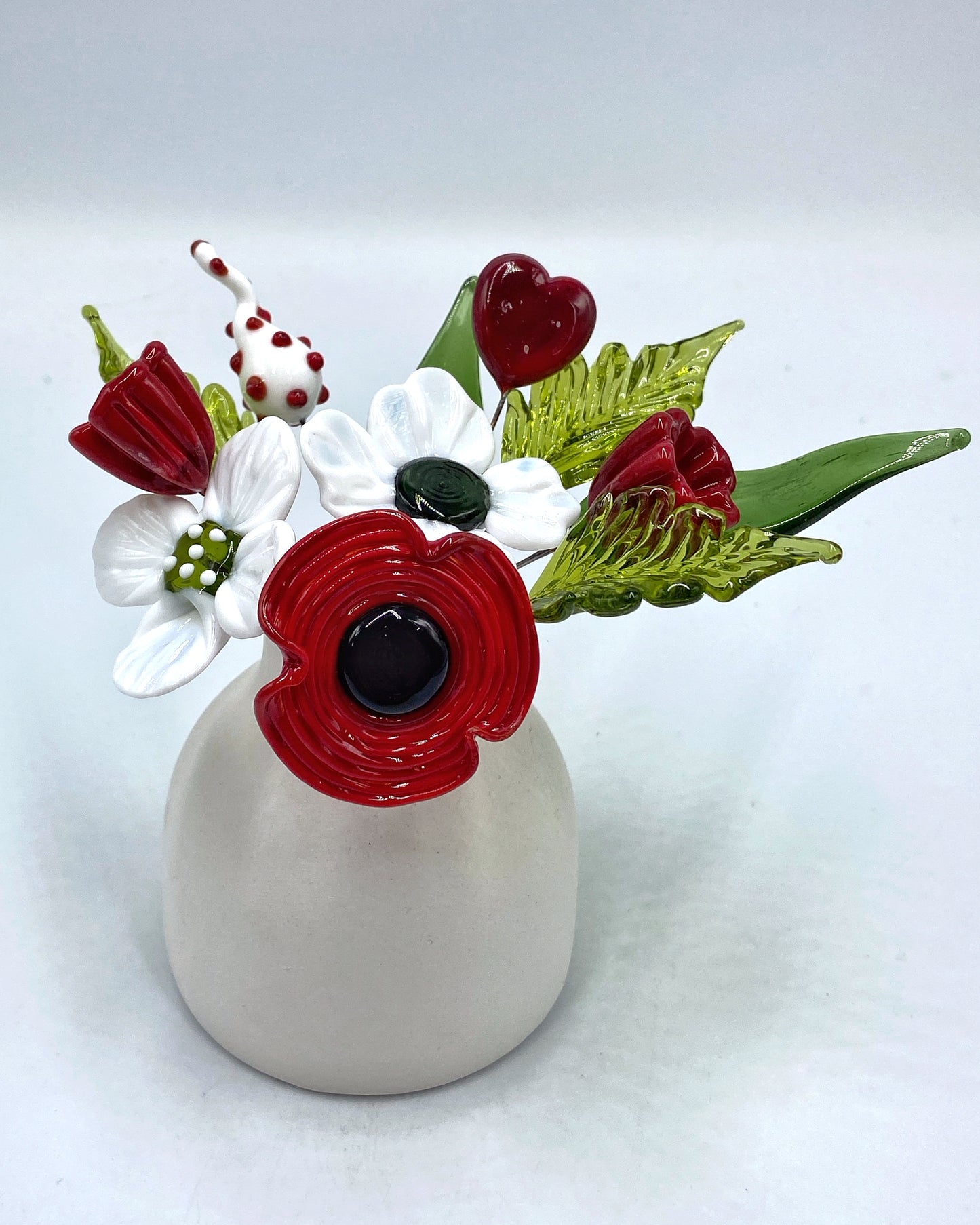 Flaming Heart Valentine Flower Bouquet