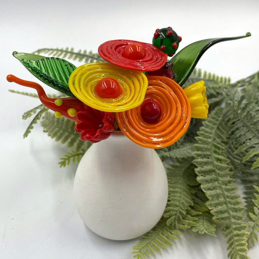 Summer Brights Glass Flower Bouquet