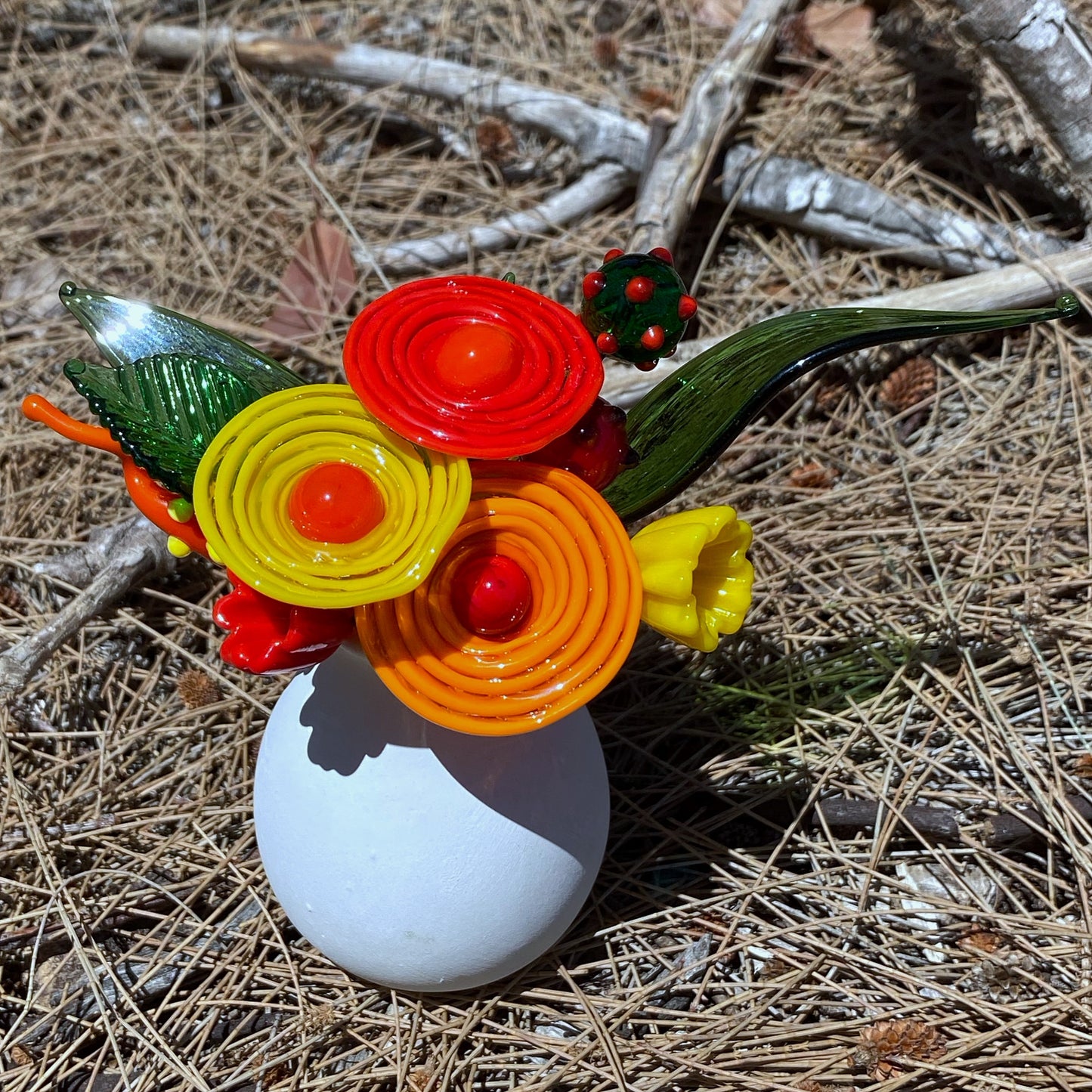 Summer Brights Glass Flower Bouquet