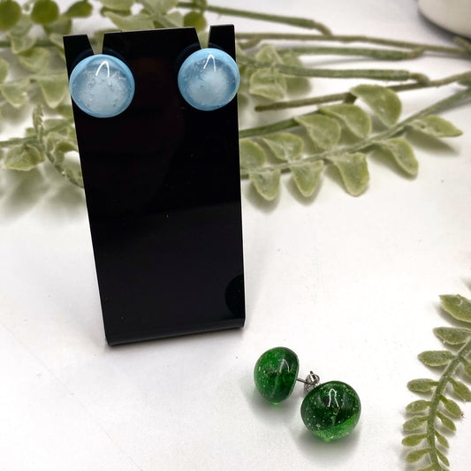 Remembrance Glass 12mm Stud Earrings