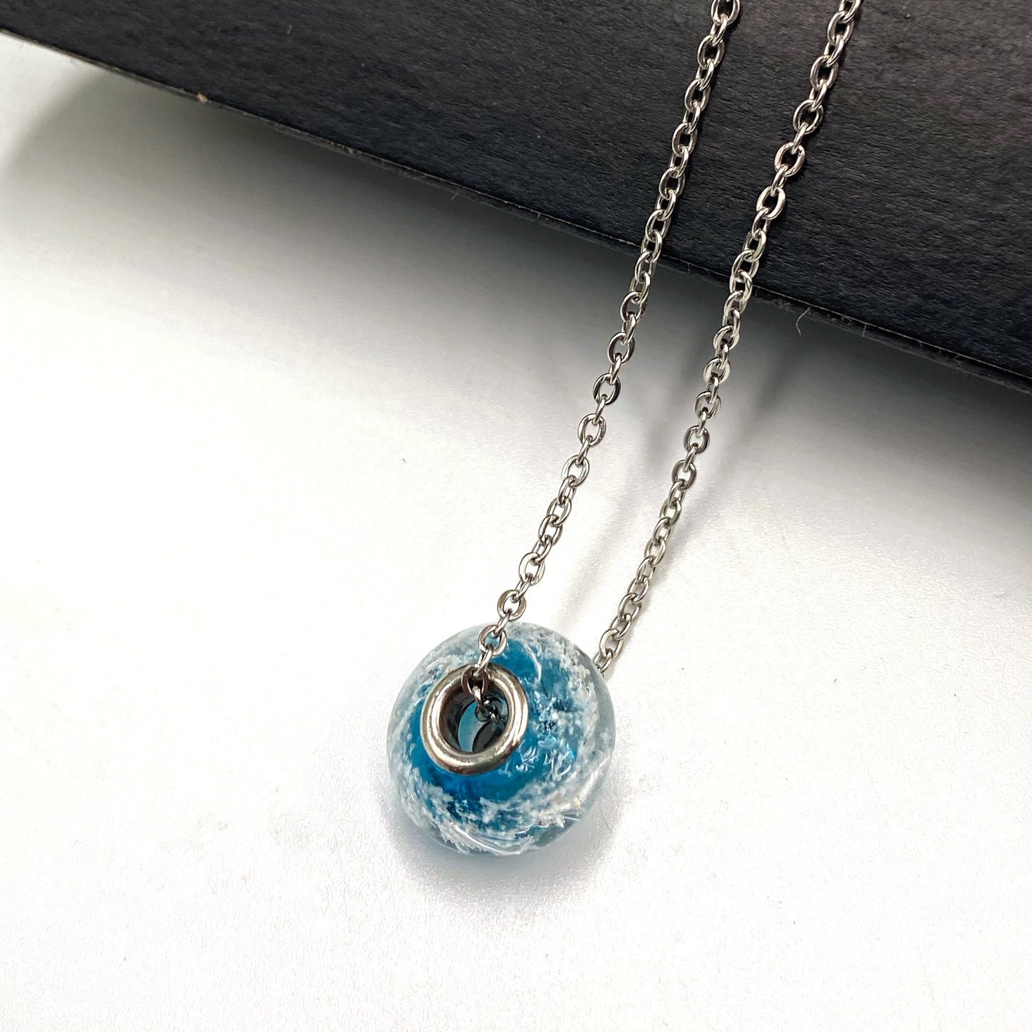 Remembrance Glass Donut Bead Necklace
