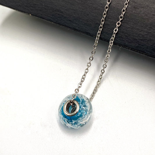 Remembrance Glass Donut Bead Necklace