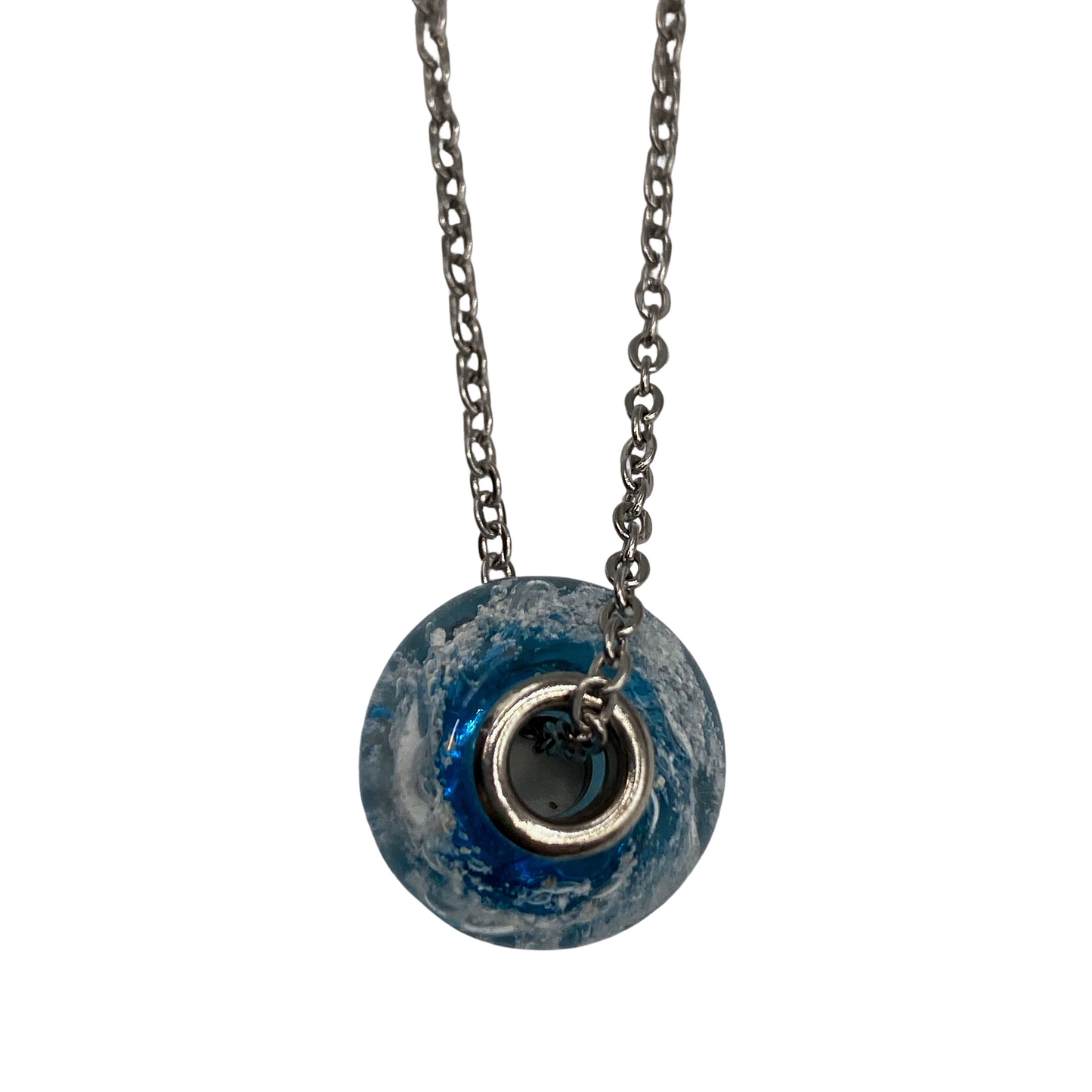 Remembrance Glass Donut Bead Necklace