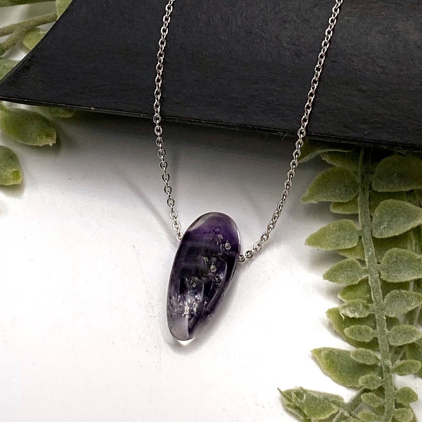 Remembrance Glass Flat Drop Necklace