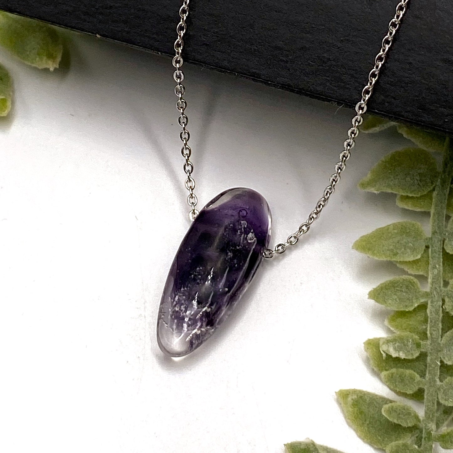 Remembrance Glass Flat Drop Necklace