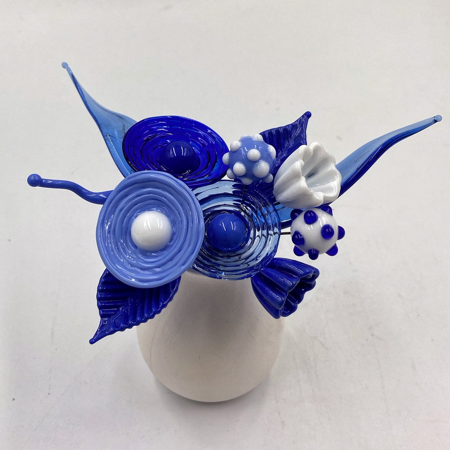 True Blue Glass Flower Bouquet