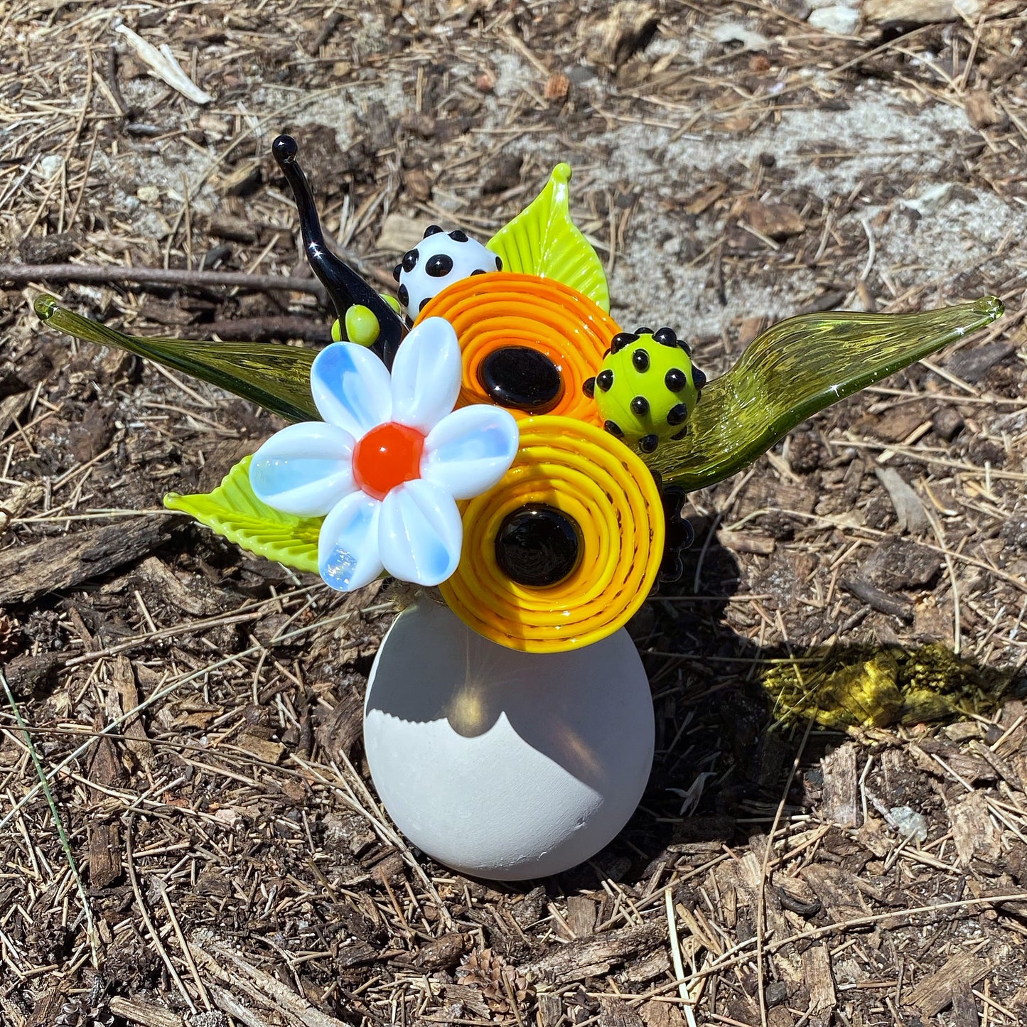 Sunny Meadow Glass Flower Bouquet