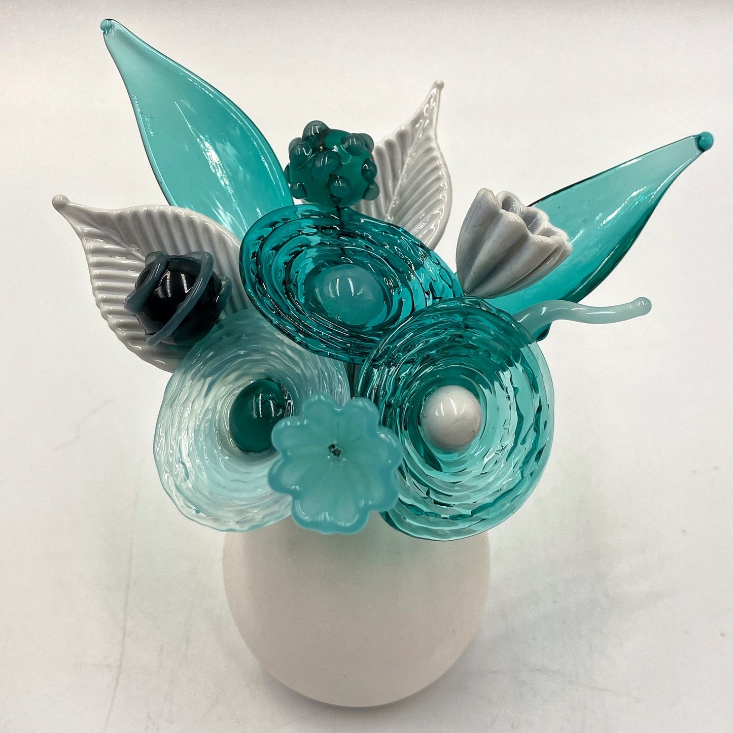 Teal Temptation Glass Flower Bouquet