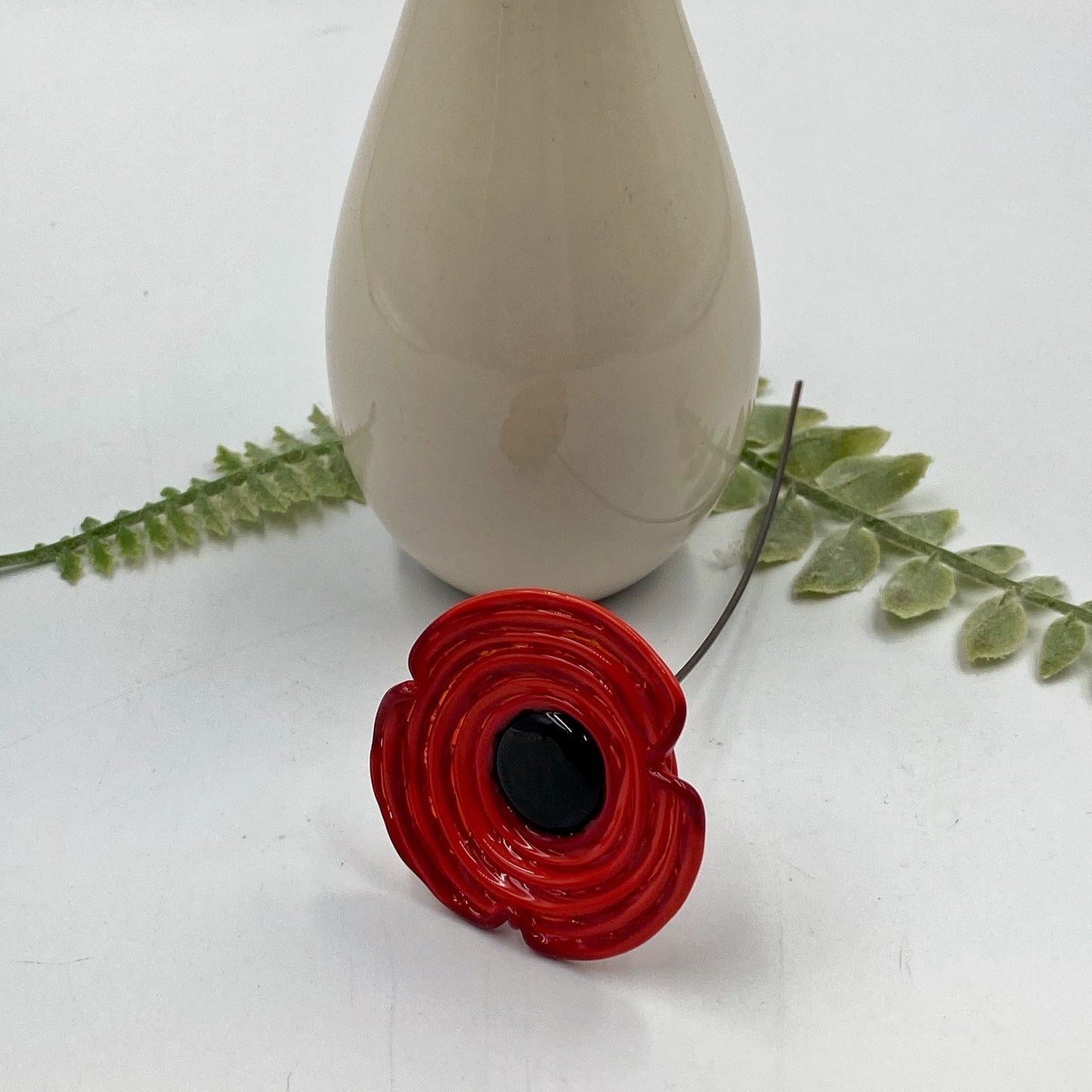 Single Glass Poppy Stem