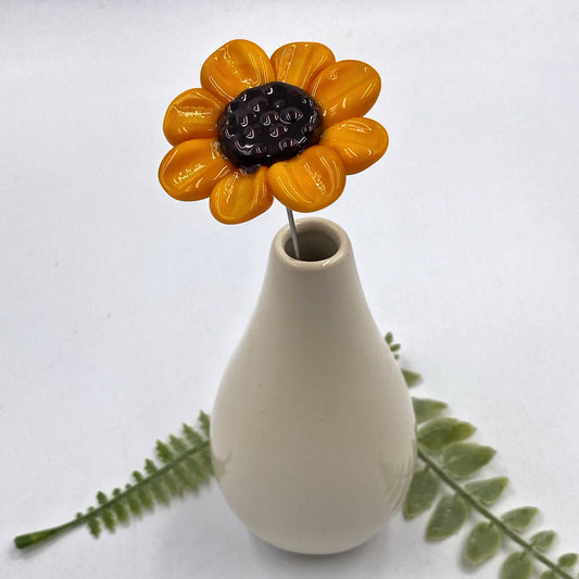 Single Glass Sunflower Stem