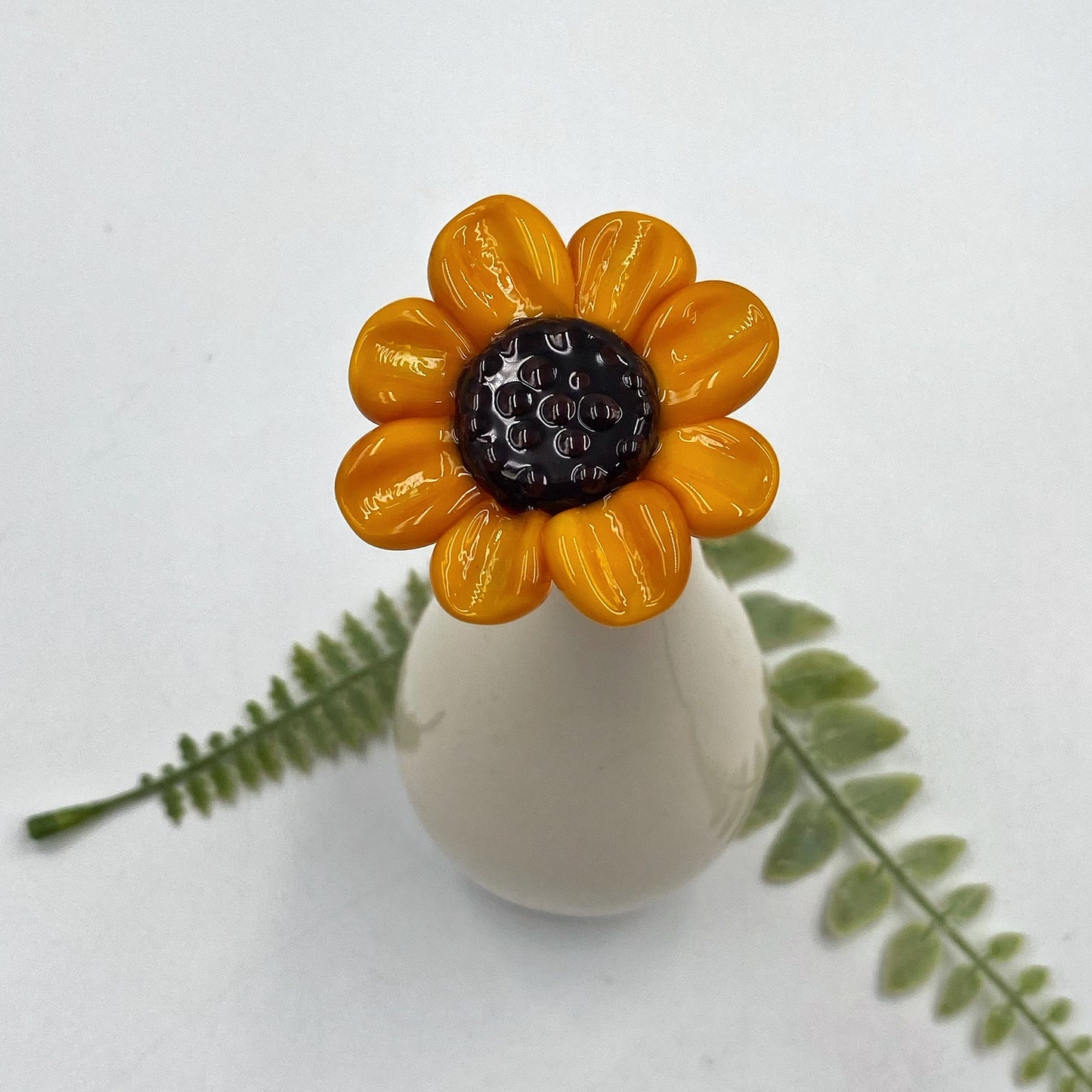 Single Glass Sunflower Stem