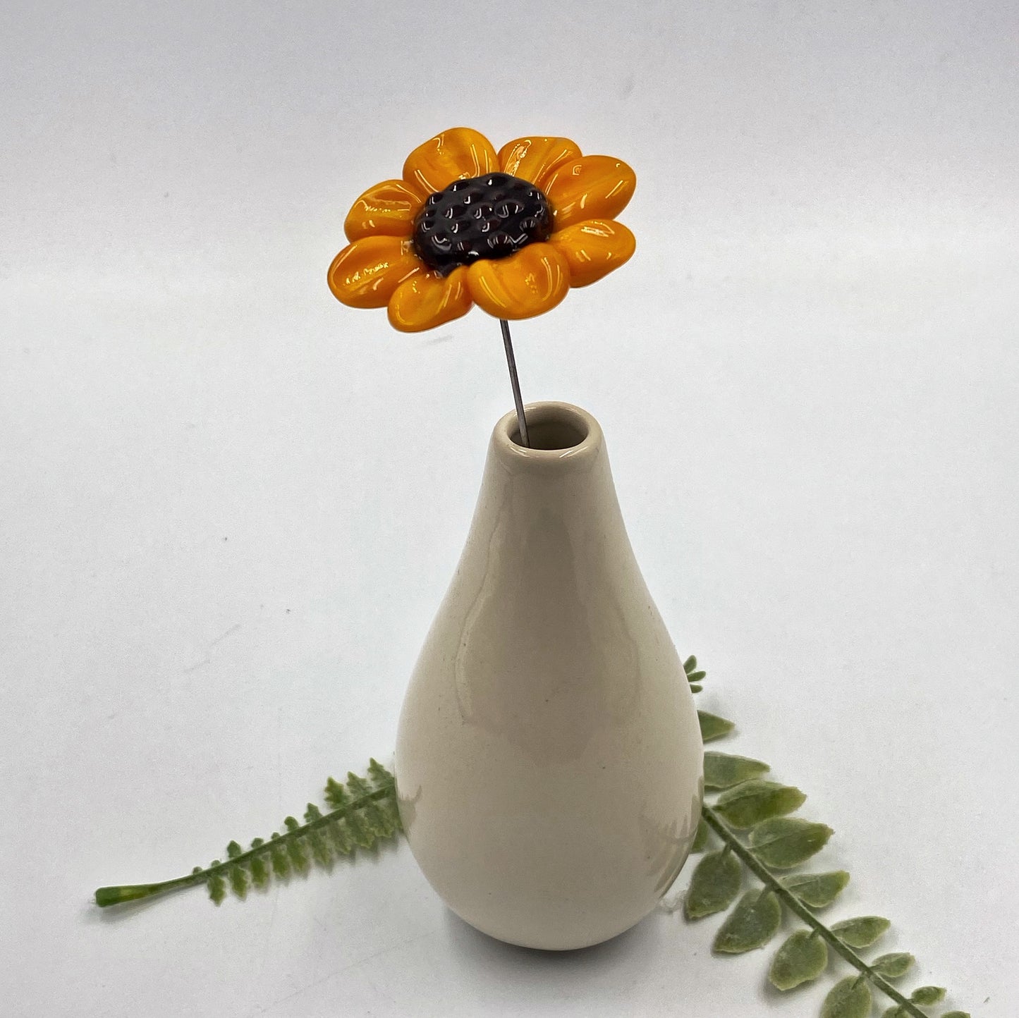 Single Glass Sunflower Stem