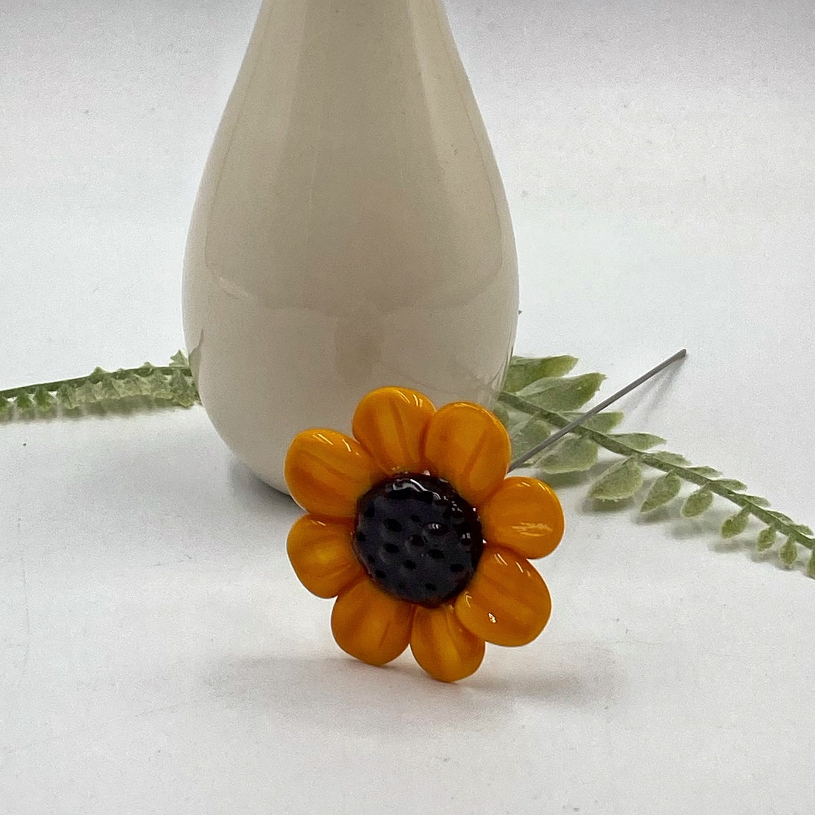 Single Glass Sunflower Stem